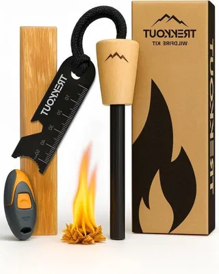 Produktbild von Feuerstarterset: Feuerstein und Stahl für Outdoor-Aktivitäten - Camping, Wandern, Survival