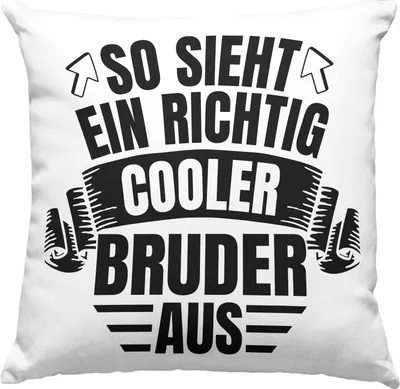 Produktbild von Trendation - Bester Bruder Der Welt Geschenk Deko-Kissen mit Füllung 40x40 So Sieht Ein Richtig Cooler Bruder Aus Geschenkidee Geburtstag (Grau)
