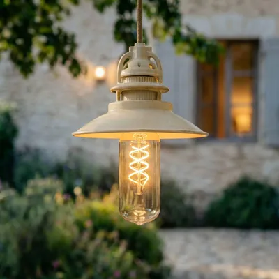 Produktbild von Lindby LED-Akku-Hängeleuchte Raul, beige, Alu, Ø 15cm