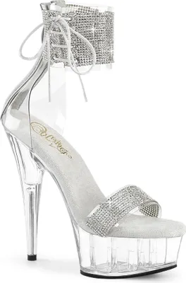 Produktbild von DELIGHT-627RS Damen Sandale von Pleaser, Transparent Silber , EU 42, US 12