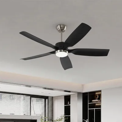 Image de Ventilateur de plafond Tribesigns avec éclairage LED  Plafonnier silencieux avec ventilateur, télécommande, ventilateur-plafonnier réversible, 6 vitesses, minuterie