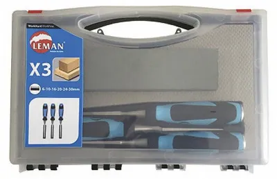 Image de Coffret de 3 ciseaux à bois LEMAN 780.500.03 - 12, 26, 40mm