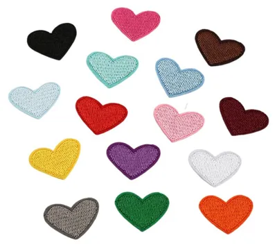 30 Herz-Stickapplikationen, aufbügelbar, für Kleidung & DIY