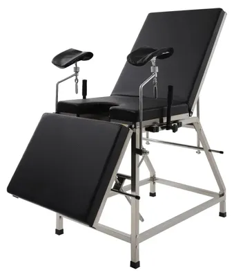 Image de Fauteuil d'examen médical, design ergonomique, construction robuste, couleur noire