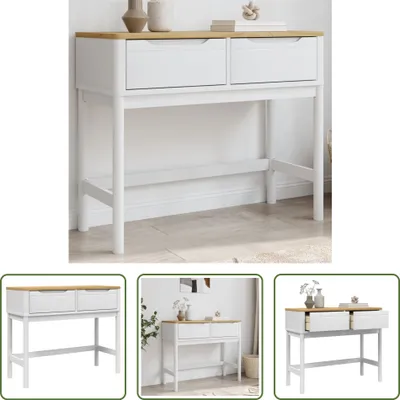 Immagine prodotto di The Living Store Tavolo consolle FLORO White 89,5x36,5x73 cm in legno di pino massiccio