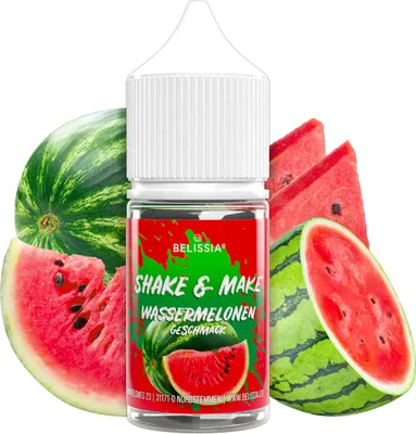 Produktbild von Belissia Shake and Make Wassermelone - 30 ml hochdosiertes Lebensmittelaroma - zum Nachfüllen - Für Backen, Speisen, Getränke, Shakes, DIY uvm
