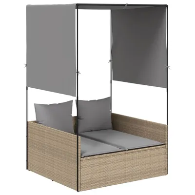 Produktbild von VidaXL 4002758, Lounge, Gepolsterter Sitz, Polyrattan, Stahl, Grau, 110 kg, 110 cm