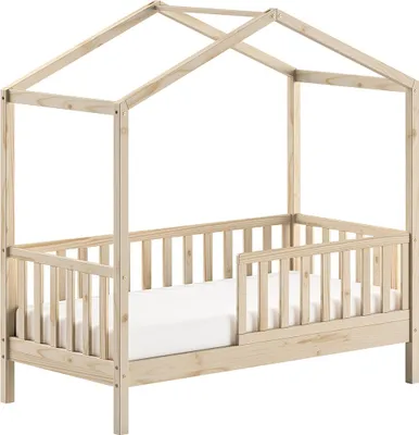 Produktbild von Hausbett >Junior< in Kiefer natur, Massivholz - 148x150,6x75,8cm (BxHxT)
