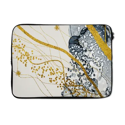 Produktbild von MuchoWow® Laptop Hülle 13 Zoll Abstrakt - Gold - Natur - Kunst Laptoptasche - Laptophülle - Sleeve - Rundumschutz