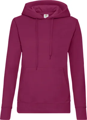 Produktbild von Fruit Of The Loom Lady Fit Pullover mit Kapuze BC363 (L) (Burgunder)