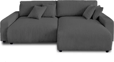 Produktbild von Best Mobilier Pivoine, Ecksofa, Grau, 4 Sitz(e), Pivoine, Samt, Holz