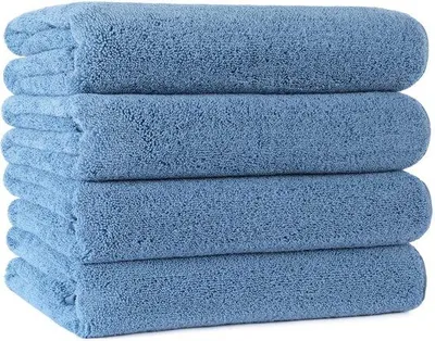 Produktbild von Unyqoos® Mikrofaser-Badetücher Set (4 Stück) – 76 x 145 cm, extra groß, weich, leicht & schnelltrocknend