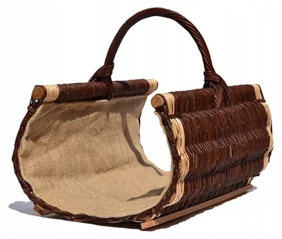 Image de Panier à bois en osier 60cm Sklep Wiklinowy cheminée