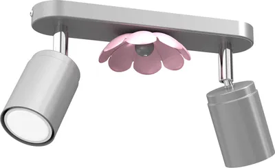 Immagine prodotto di Striscia 2 faretti mobili argento rosa fiore 2xGU10 8W Fiore Luminex