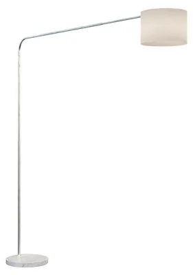 Obrázek produktu pro Moderní stojací lampa, rohová, mramorová základna, bílá barva, bílé stínidlo, 1 žárovka E27