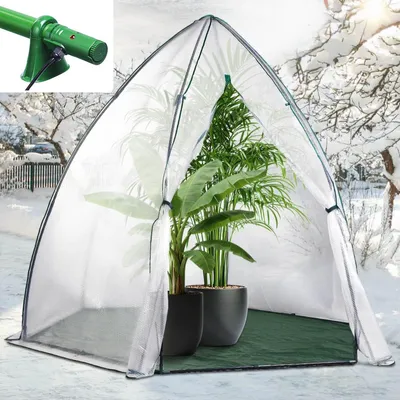 Produktbild von BRAST Überwinterungszelt Foliengewächshaus Mini Gewächshaus | 250x250x220cm - mit Heizung | inkl. Reißverschluss | Schnellaufbau | Winterschutz für Pflanzen