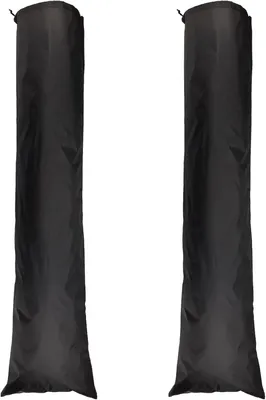 Productafbeelding van Grote tas voor het opbergen van tapijten - Set van 2 - 30,5 x 127 cm - Opbergzakken voor tapijten met trekkoord - Zwart