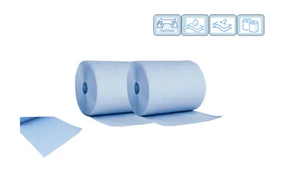 Produktbild von Putzrollen Blau 2-lagig – Extra stark 36 x 36,5 cm – 2×500 Blatt