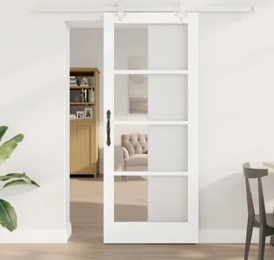Produktbild von Desgin Schiebetür Set Weiß 83x202 cm Massivholz Kiefer - Haustüren 3332250