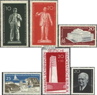 Produktbild von Briefmarken DDR 1960 Mi 772-773,781-782,783,784A (kompl.Ausg.) gestempelt Lenin- und Thälmann-Denkmäler