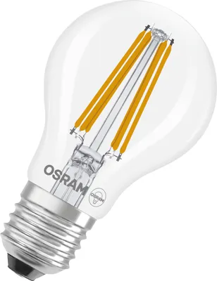 Image de Lampes LED OSRAM, classe énergétique A, efficacité énergétique élevée. Ampoule LED classique en forme A, verre transparent, 7,2 W, 1521 lm, 4000 K, classe d'efficacité énergétique : A, indice de rendu des couleurs (IRC) : 80