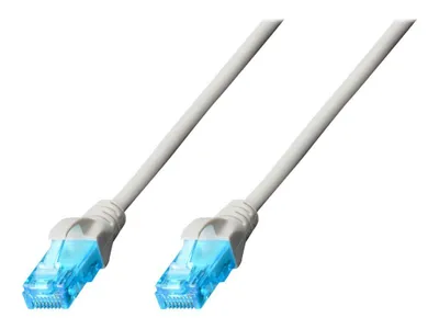 Produktbild von DIGITUS Patchkabel RJ45 U/UTP Cat5e 30.00m grau Hebelschu Polybeutel