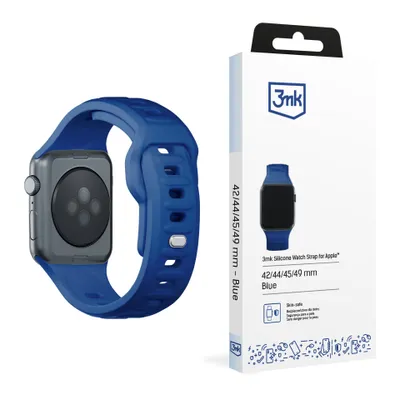 Produktbild von 3MK 5903108565738, Uhrenarmband, Apple, Watch series 1/2/3/4/5/6/7/8/9/SE/Ultra, Silikon, Edelstahl, Blau, 42/44/45/49 mm