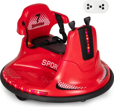 Produktbild von Autoscooter Kinder mit 2,4 GHz Fernbedienung, 6V Elektroauto mit 2 Fahrmodi, Musik und LED-Leuchten, Fahrzeug Elektrisch für Kinder ab 3 Jahre bis 30 kg (Rot)