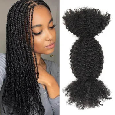 Immagine prodotto di Capelli umani Afro Kinky per trecce 30 cm 150 g colore naturale
