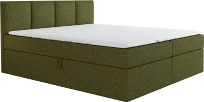 Produktbild von Boxspringbett RAFI 140x200 mit 2 Bettkästen, Bonell-Matratze und Topper. Farbe: Grün