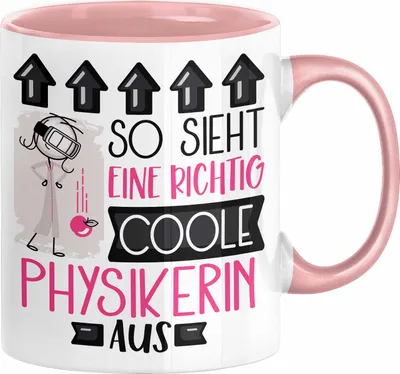 Produktbild von Physikerin Geschenk Tasse Geschenkidee für Physikerin Geburtstag Weihnachten Spruch So Sieht Eine Richtig Coole Physikerin Aus Kaffee-Becher  (Rosa)
