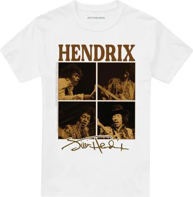 Produktbild von Jimi Hendrix - T-Shirt für Herren/Damen Uni, Baumwolle TV25845 (M) (Weiß)