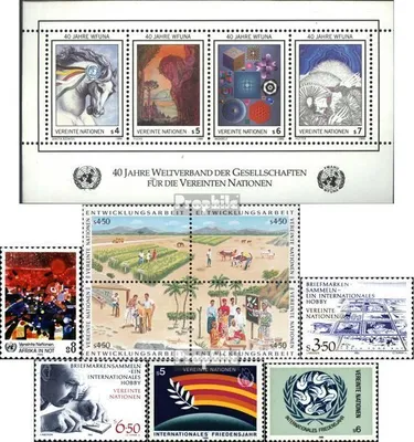 Produktbild von Briefmarken UNO - Wien 1986 Mi 55-63,Block3 (kompl.Ausg.) Jahrgang 1986 komplett postfrisch Afrika in Not