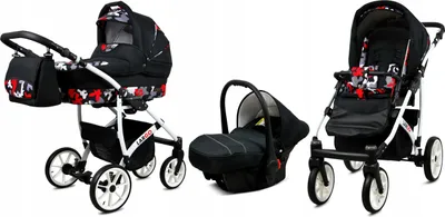 Obrázek produktu pro BabyLux® Largo | Kocárek 3v1 Set | Black Moro | Kocárek Kombi | Kocárkový set | Buggy +