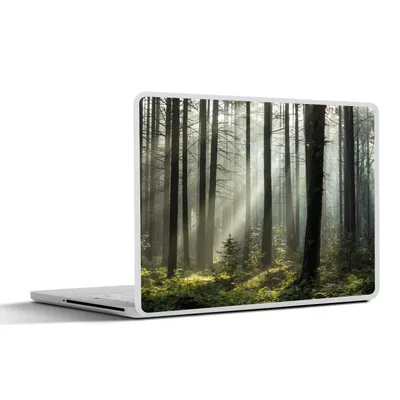 Produktbild von MuchoWow® Laptop Aufkleber Sticker Cover Wald - Pflanzen - Nebel 40x30 cm - Laptop Dekoration - Selbstklebend
