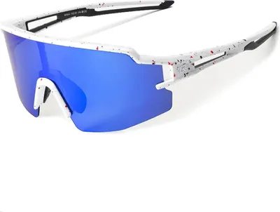 Zdjęcie produktu dla Okulary Rowerowe Rockbros Polaryzacyjne Z Ochroną Uv I Wkładką Korekcyjną Niebieskie Szkła - Białe