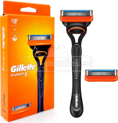 Immagine prodotto di Gillette Fusion5 - Rasoio da uomo, 1 lametta, 2 ricariche di lamette, con Lubrastrip per una rasatura accurata