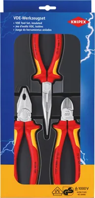 Produktbild von KNIPEX Elektro-Paket 3-teilig Kombi-,Flachzange + Seitenschn.