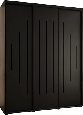 Produktbild von MEBLE KRYSPOL Davos 12 Schrank, drei Türen - 235,2x200x60 cm - Schwarz Schwarz Schwarz