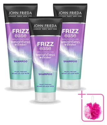 Imagen del producto de 3 champús John Frieda Frizz Ease Weightless Wonder - 250 ml cada uno - Pack ahorro - 3 unidades
