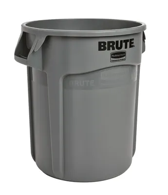 Produktbild von Rubbermaid 2610 BRUTE, 37,9 l, Rund, Lineares Polyethylen mit niedriger Dichte (LLDPE), Grau, Manuell, UV, NSF