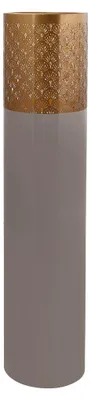 Produktbild von Art Deco Standvase aus Metall in Grau und Gold