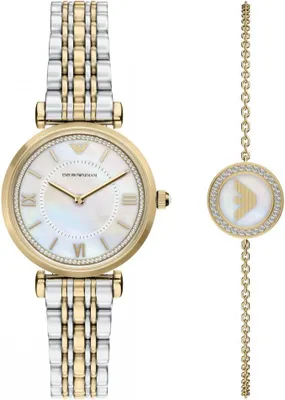 Obrázok produktu pre Dámska súprava EMPORIO ARMANI AR80086SET strieborná módna