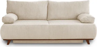Image de Best Mobilier Cristal - canapé 3 places - convertible avec coffre - en velours côtelé , Beige