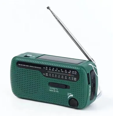 Produktbild von LED-Zaklamp für Camping und Notfallsituationen, Multiband-Radio, AM FM, SW1, SW2, für Winter und außerhalb, Grün