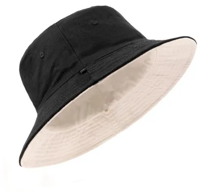 Productafbeelding van Zonnehoed met brede rand, UPF50+, omkeerbaar, zwart-beige, maat M-L