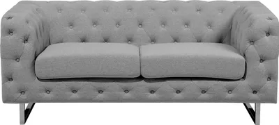 Obrázek produktu pro BELIANI Pohovka světle šedé čalounění 2místný moderní obývací pokoj ve stylu Chesterfield