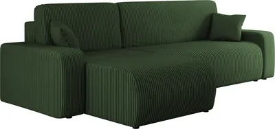 Produktbild von MIRJAN24 Ecksofa Piano L Cord, Wohnzimmer Eckcouch mit Bettkasten und Schlaffunktion, Schwarze Füße, Wellenfeder, L-Form (Farbe: Poso 14)