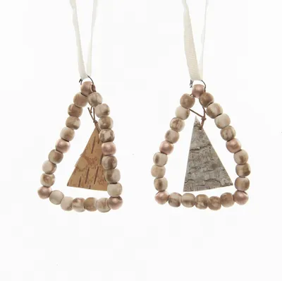 Produktbild von Christbaumschmuck Perlen Holz H.8 cm 2er Set