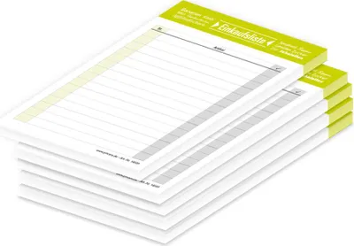 Produktbild von PRICARO Einkaufsliste "Typo", limette, A6, 5 Stück